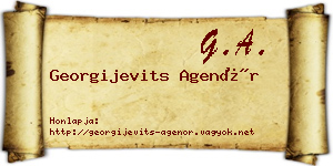 Georgijevits Agenór névjegykártya